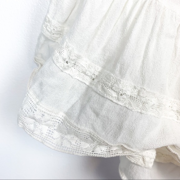 SpicySugar Short Sleeve White Crop Top with Tied Tassels - Picture 7 of 11